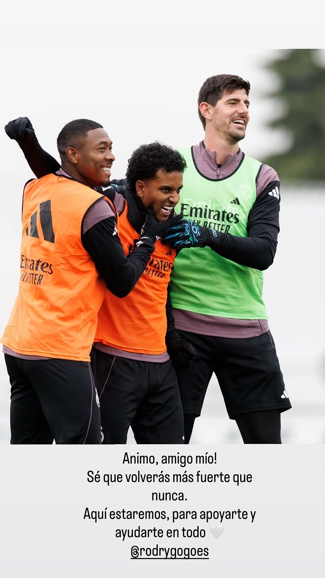 开云体育平台-库尔图瓦祝福罗德里戈：加油，我的朋友！我们都会支持你，帮助你